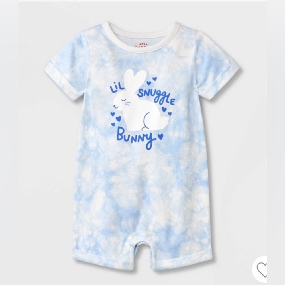 Cat & Jack Blue Tie-Dye Bunny Romper